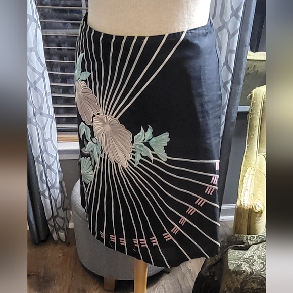 Kimono Styled French Connection Silk Embellished Skirt - Picture 3 of 6